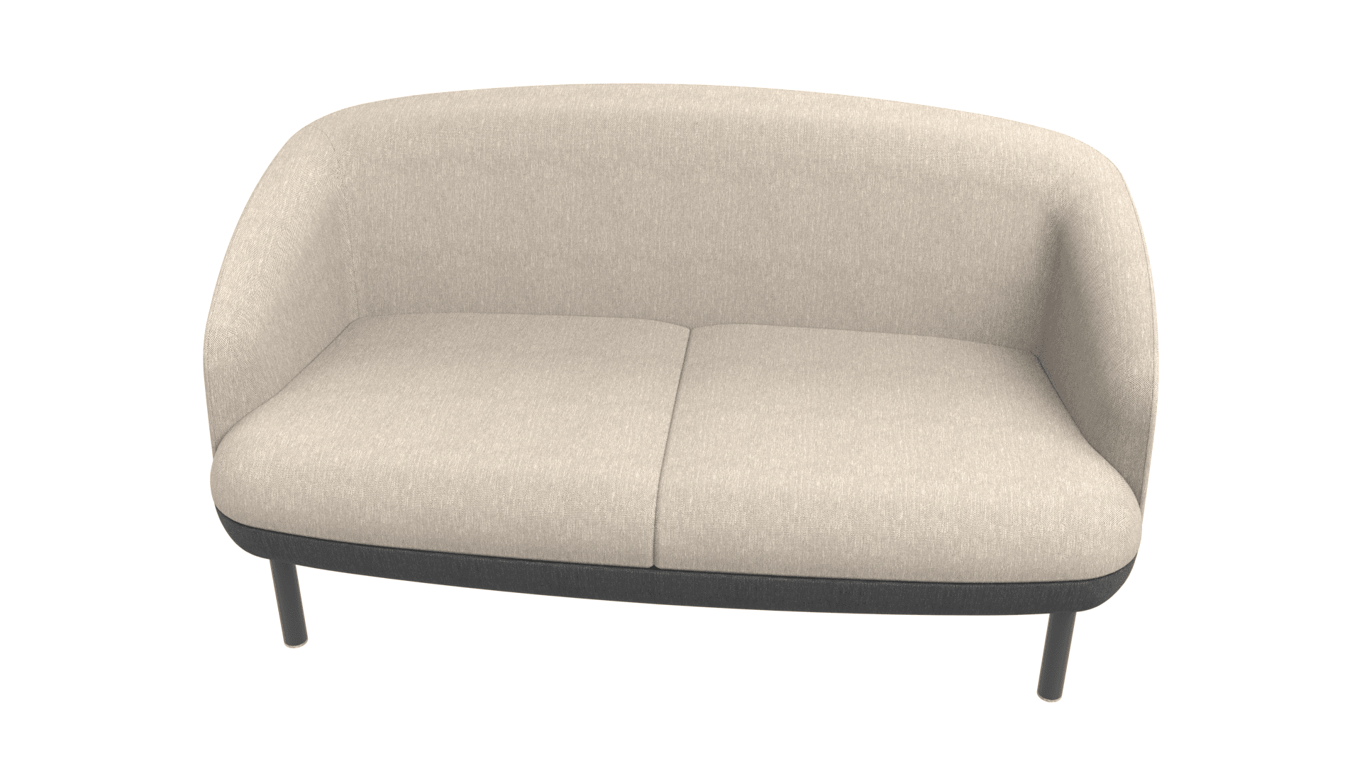 KOPA SDK002 - Two-seater sofa. Base: powder-coated metal legs with glides.