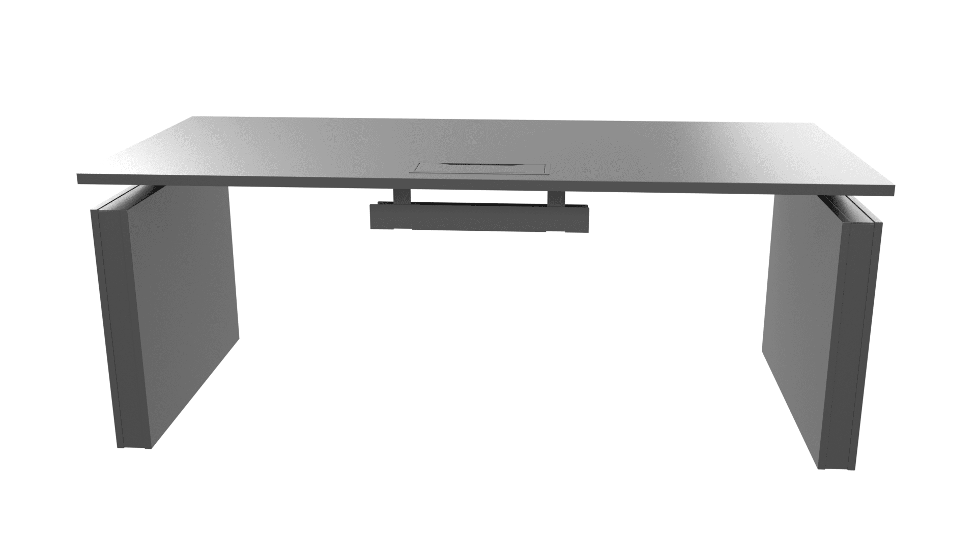 MOTION DOA181 - Electric height adjustable desk with panel legs and cut-out for grommet . 2