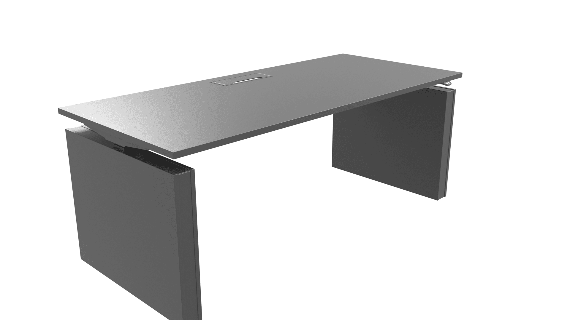 MOTION DOA181 - Electric height adjustable desk with panel legs and cut-out for grommet . 3