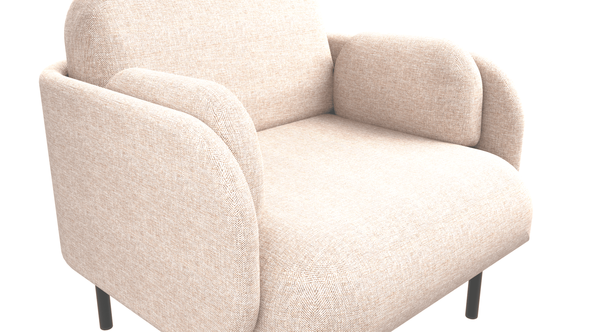 MYAMI SDM001 - Lounge chair. Base: powder-coated metal legs with glides. 3