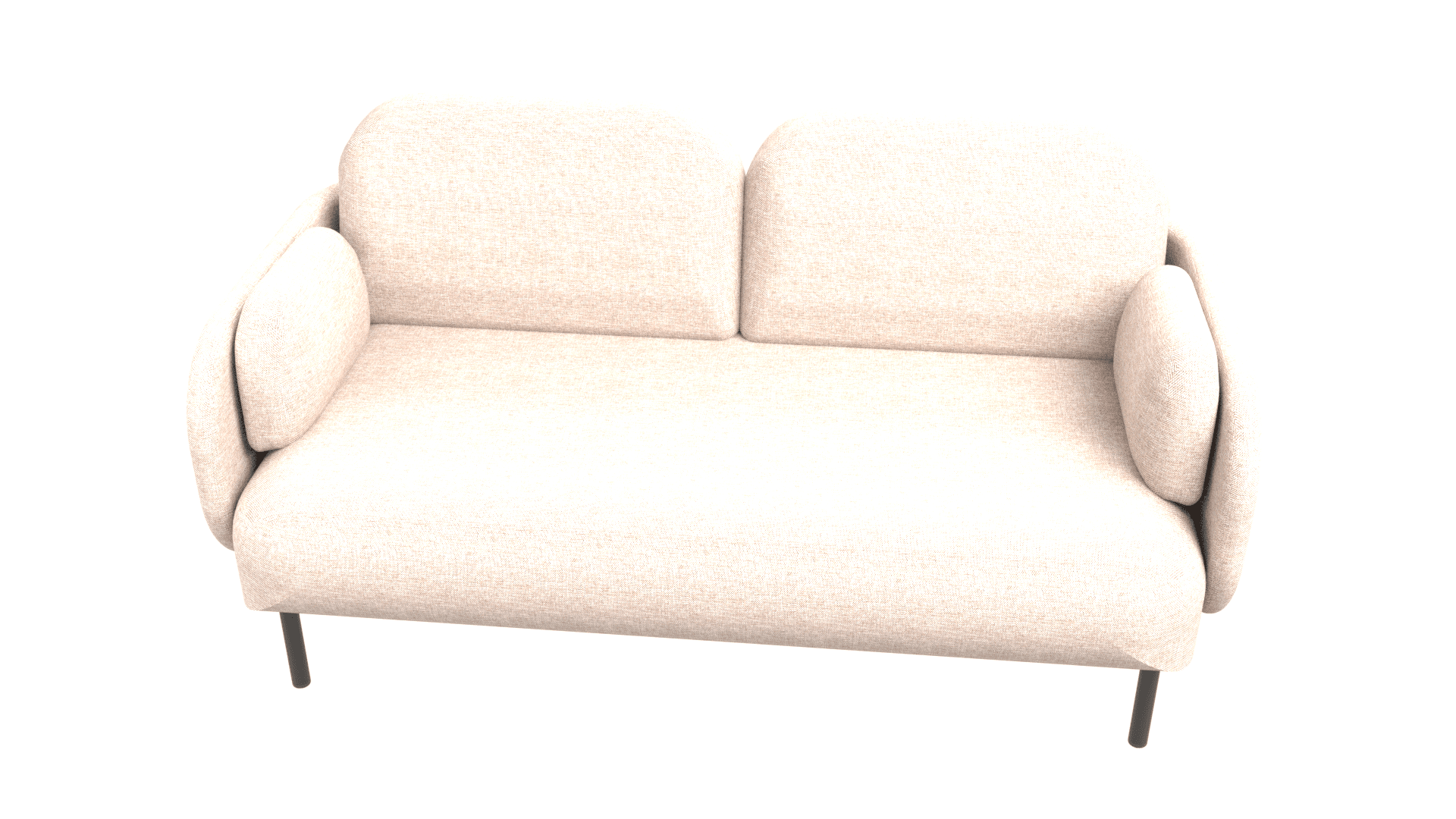 MYAMI SDM002 - Two-seater sofa. Base: powder-coated metal legs with glides. 1