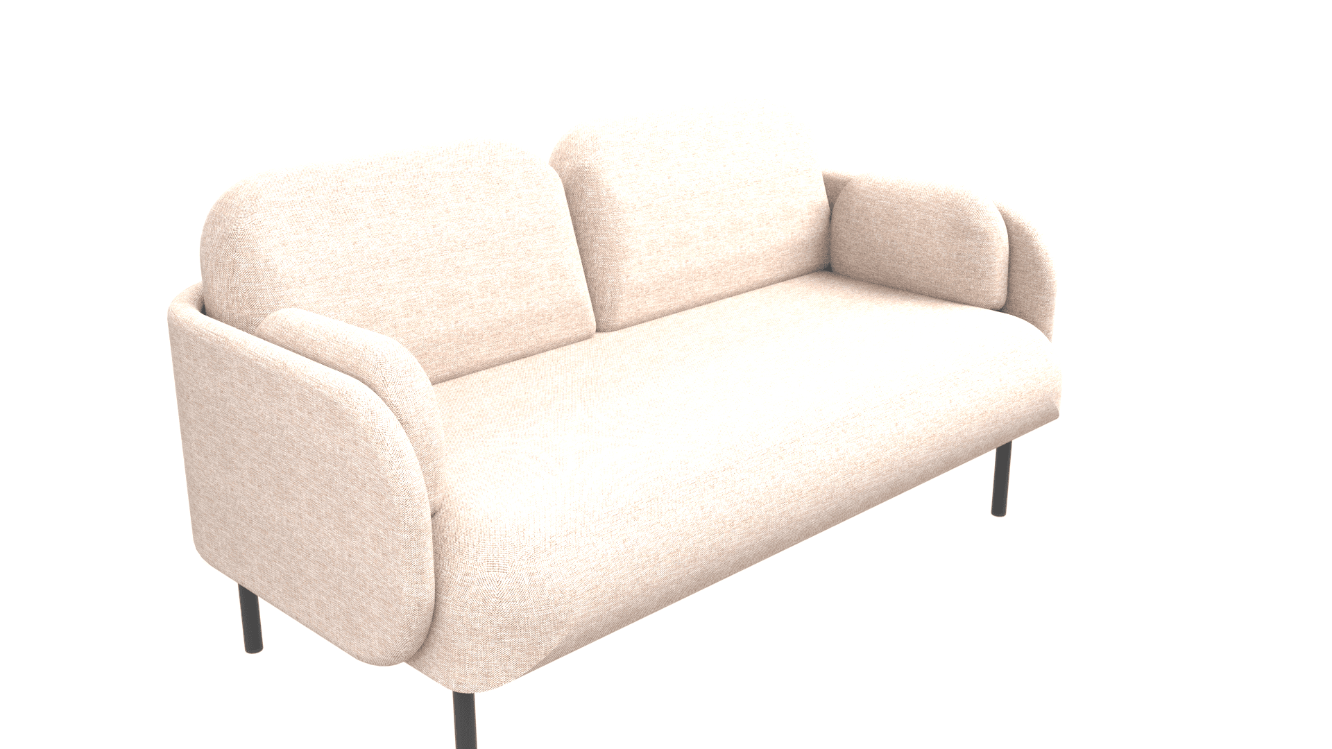 MYAMI SDM002 - Two-seater sofa. Base: powder-coated metal legs with glides. 3