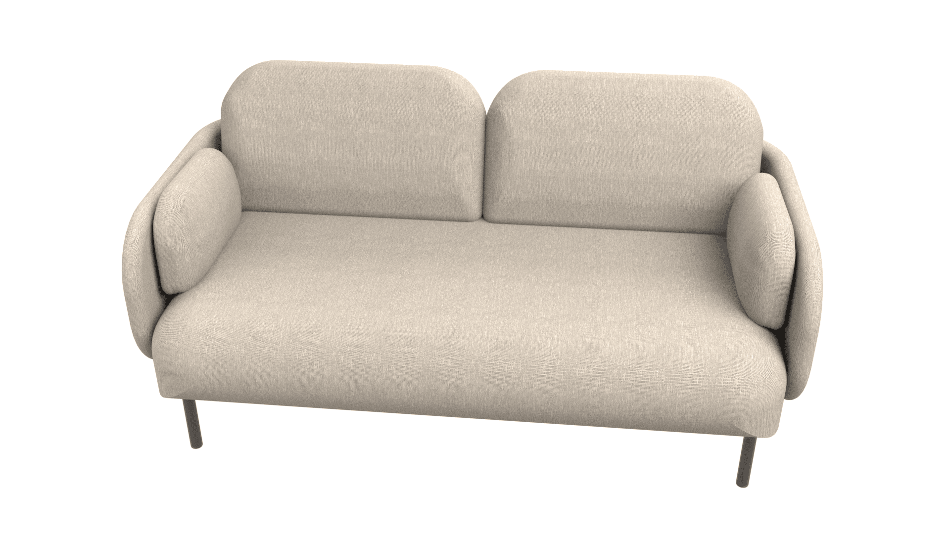 MYAMI SDM002 - Two-seater sofa. Base: powder-coated metal legs with glides.