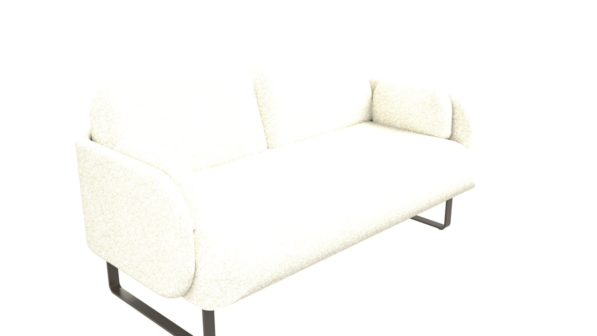 MYAMI SDM012 - Two-seater sofa. Base: powder-coated metal sled legs with double-sided glides. 3