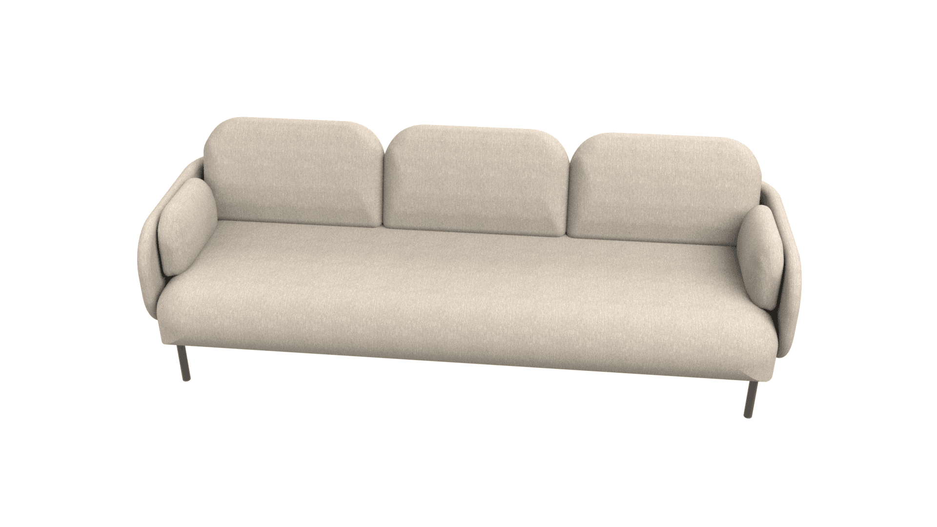 MYAMI SDM003 - Three-seater sofa. Base: powder-coated metal legs with glides.