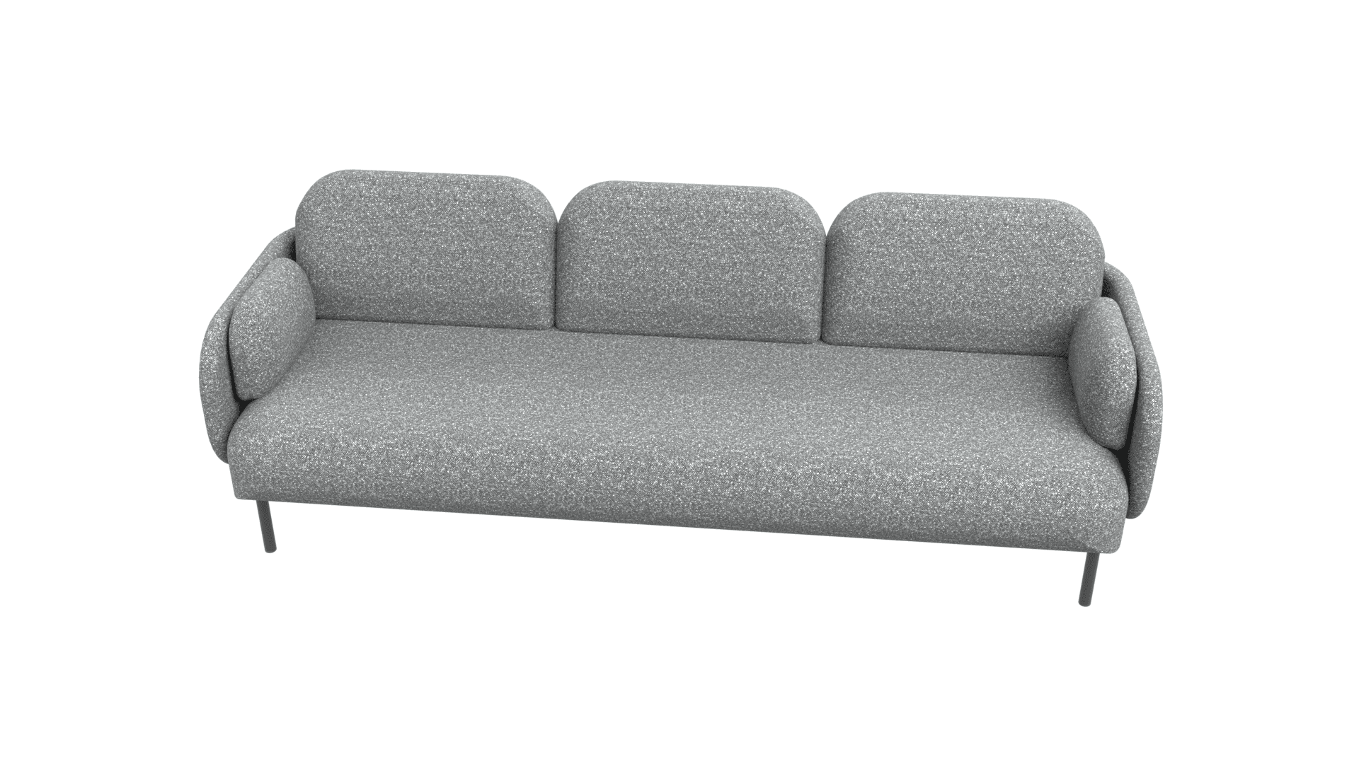 MYAMI SDM003 - Three-seater sofa. Base: powder-coated metal legs with glides. 1