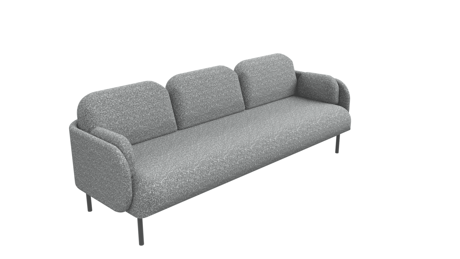 MYAMI SDM003 - Three-seater sofa. Base: powder-coated metal legs with glides. 3