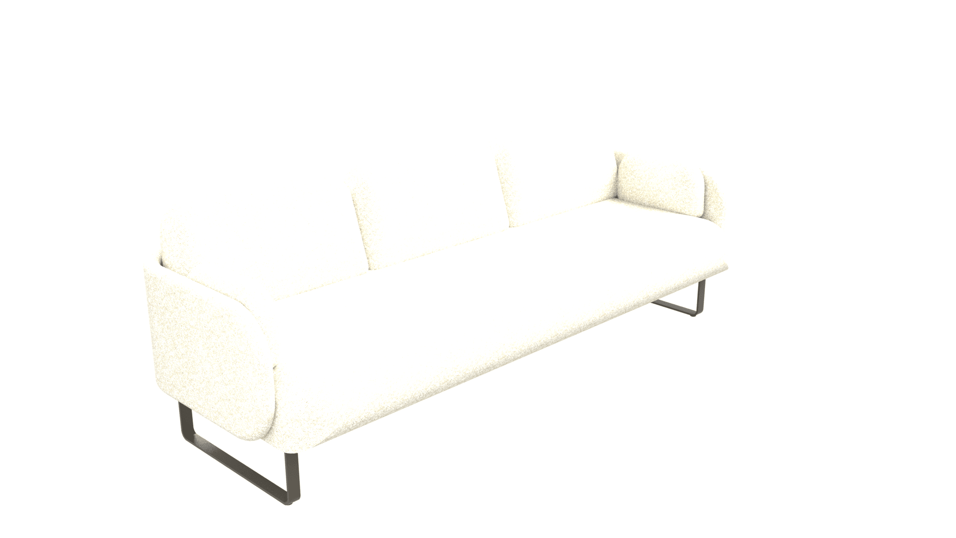 MYAMI SDM013 - Three-seater sofa. Base: powder-coated metal sled legs with double-sided glides. 3