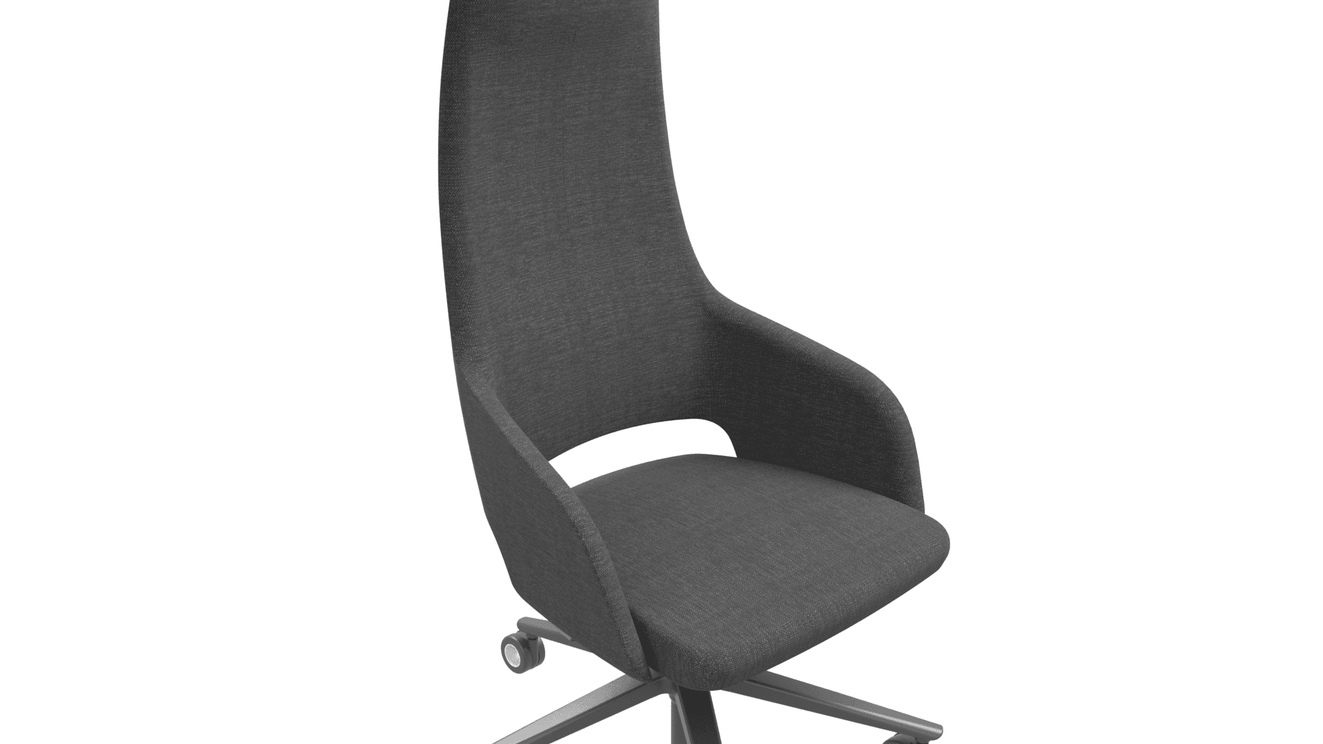 SANDIE G5A0172 - Executive chair. Weight-sensitive synchro mechanism with 3 locking positions. 5-star black powder-coated aluminium base with castors. 3