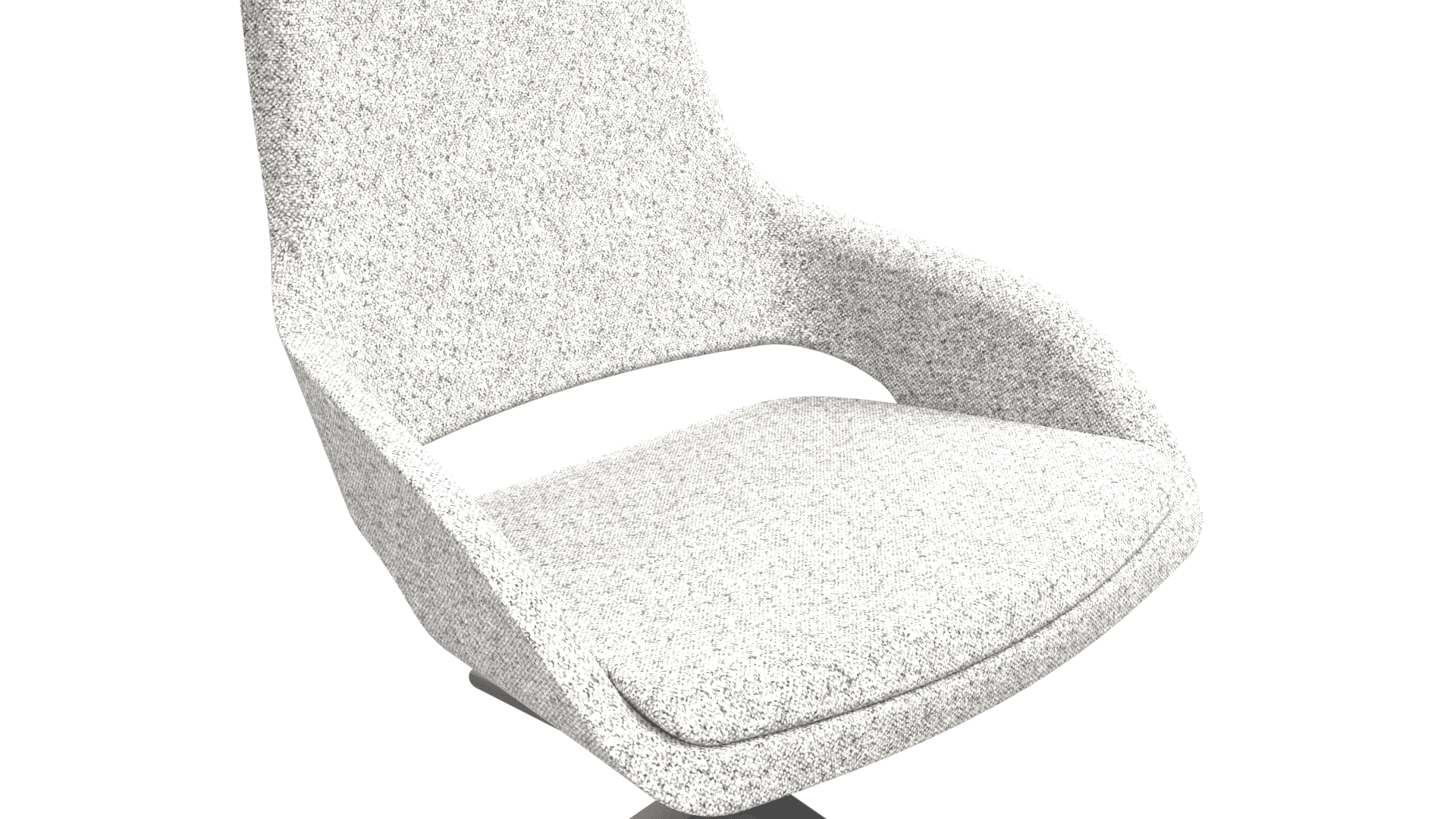SANDIE G5R0124 - Low-back lounge chair. Swivel mechanism with height adjustment. 4-star black powder-coated aluminium base with glides. 3