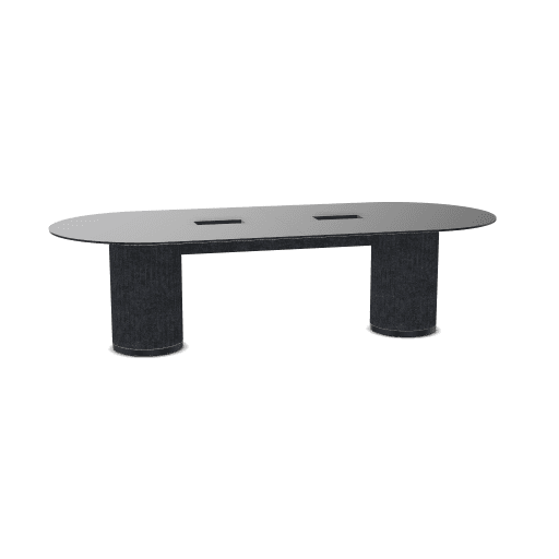 PARTHOS CPA225 - Meeting table with cut-out for rectangular metal grommet and PET felt cable tray