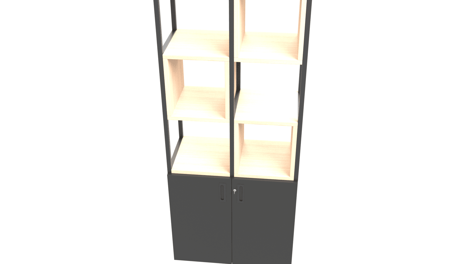 COMBUS ZCB383 - Set of metal frame, 2 shelves and 3 open shelf boxes for mounting on cabinets