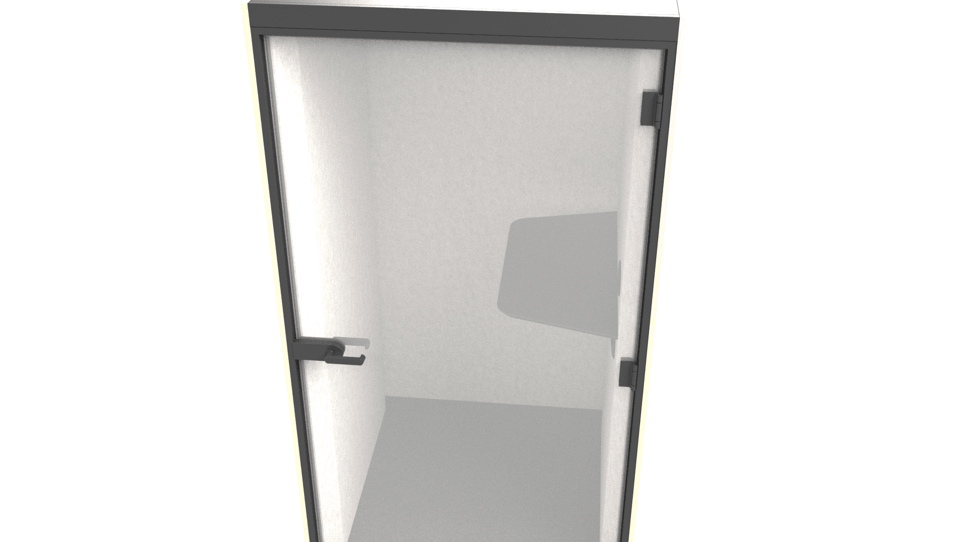 SONUS SON106 - SONUS S acoustic pod with a PET felt back wall, R/H doors and power socket with AC and USB fast charger type-A and type-C. With ventilation and lighting controller.